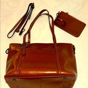 Leather Tote Bag Set